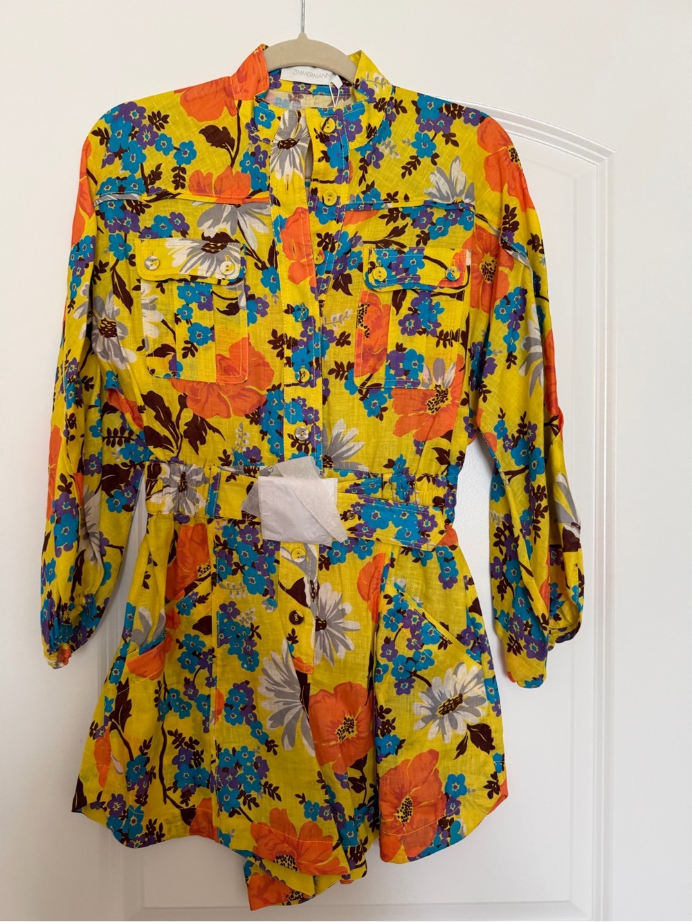 Bright Yellow Floral Romper - Zimmerman